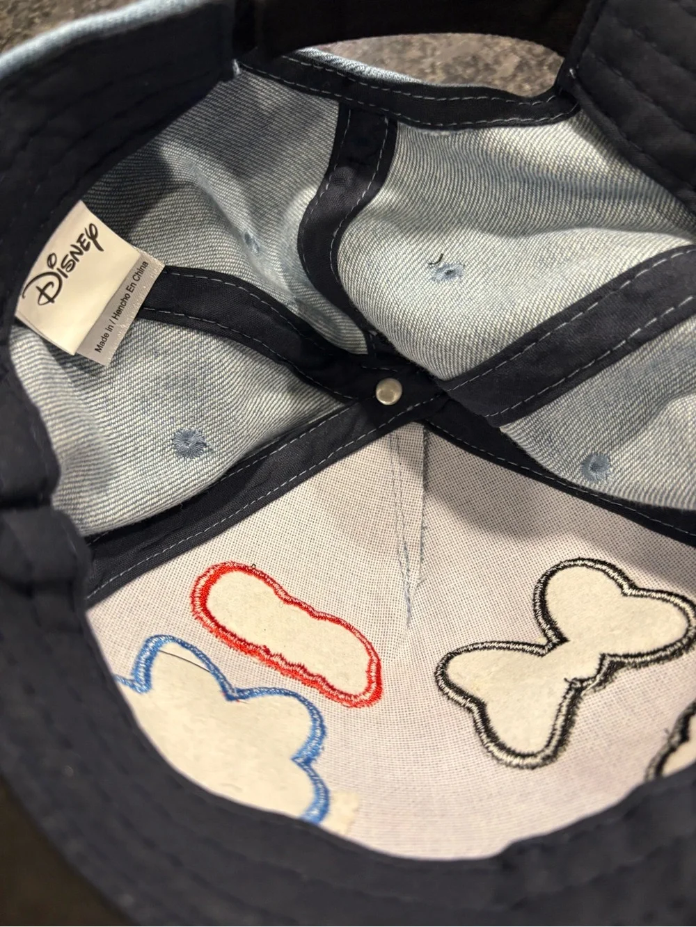 Disney Light Blue and Black Minnie Patch Baseball snap back NWT